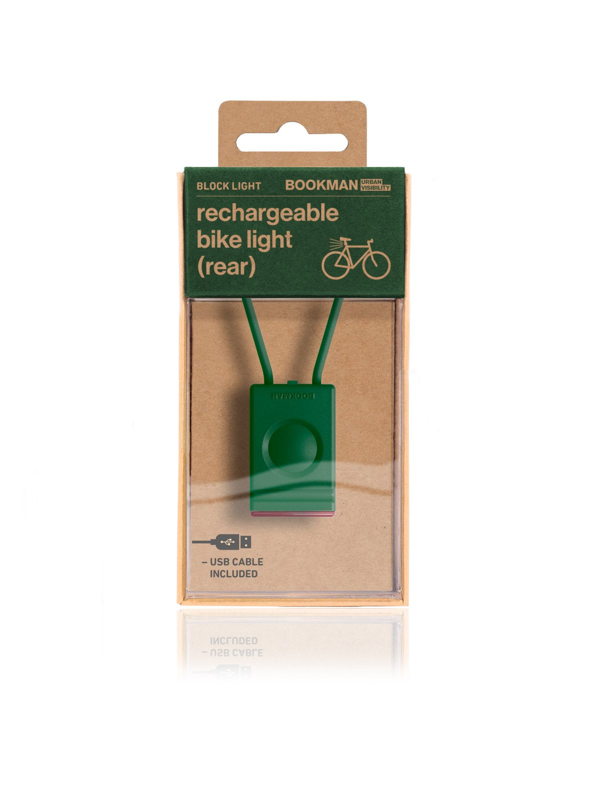 Lampka rowerowa BOOKMAN Block Light Rear 18lm zielony