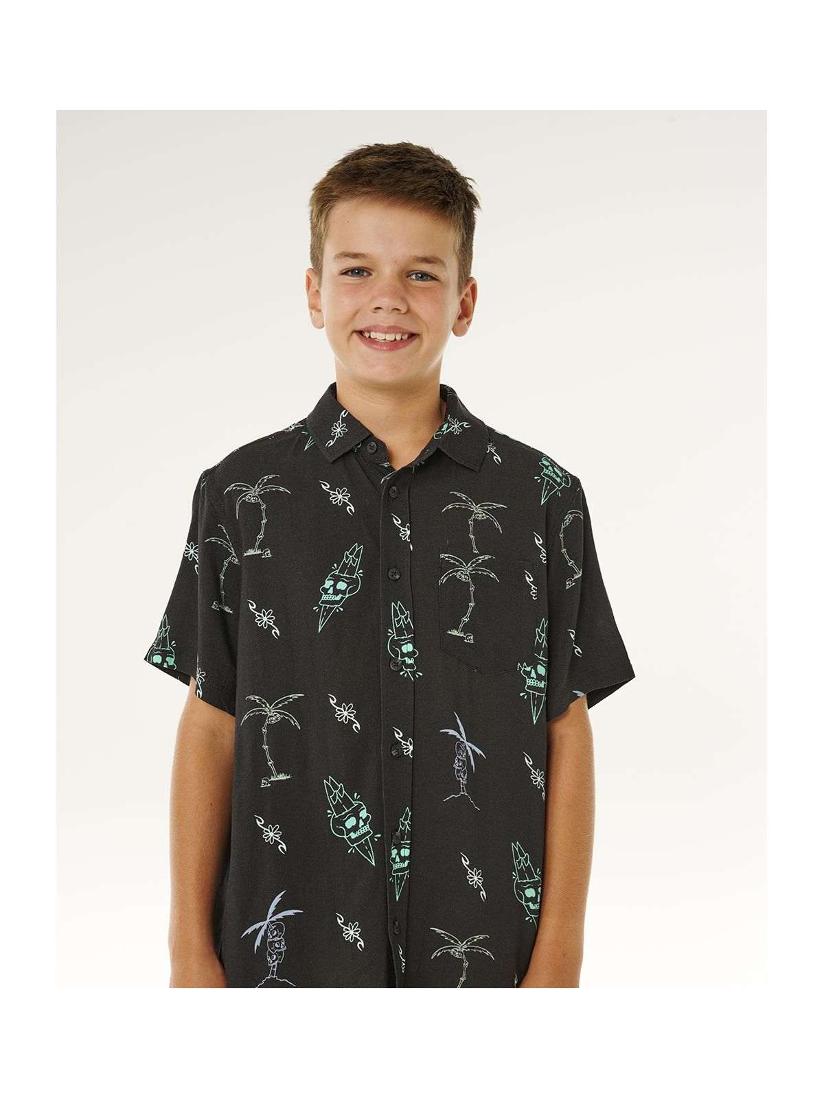 Koszula chłopięca RIP CURL Eternal Shred Ss Shirt-Boy czarna