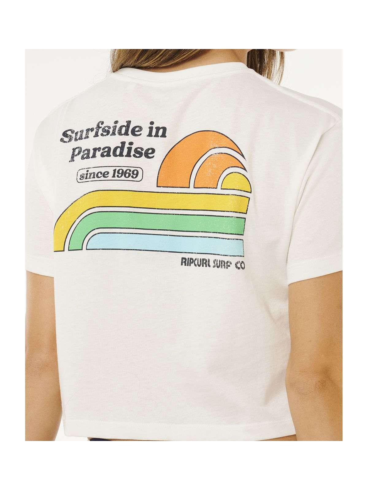Koszulka damska RIP CURL Surf Side Cropped Tee beżowa