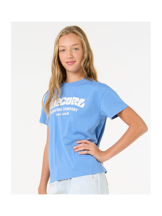 Koszulka RIP CURL SURF PUFF RELAXED TEE- GIRL niebieska
