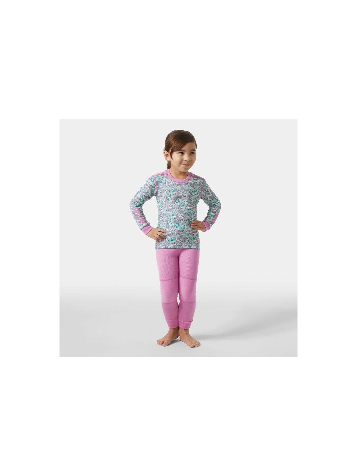 Bielizna dziecięca HELLY HANSEN K Graphic Lifa Merino Set kolor różowy