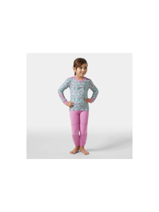 Bielizna dziecięca HELLY HANSEN K Graphic Lifa Merino Set kolor różowy
