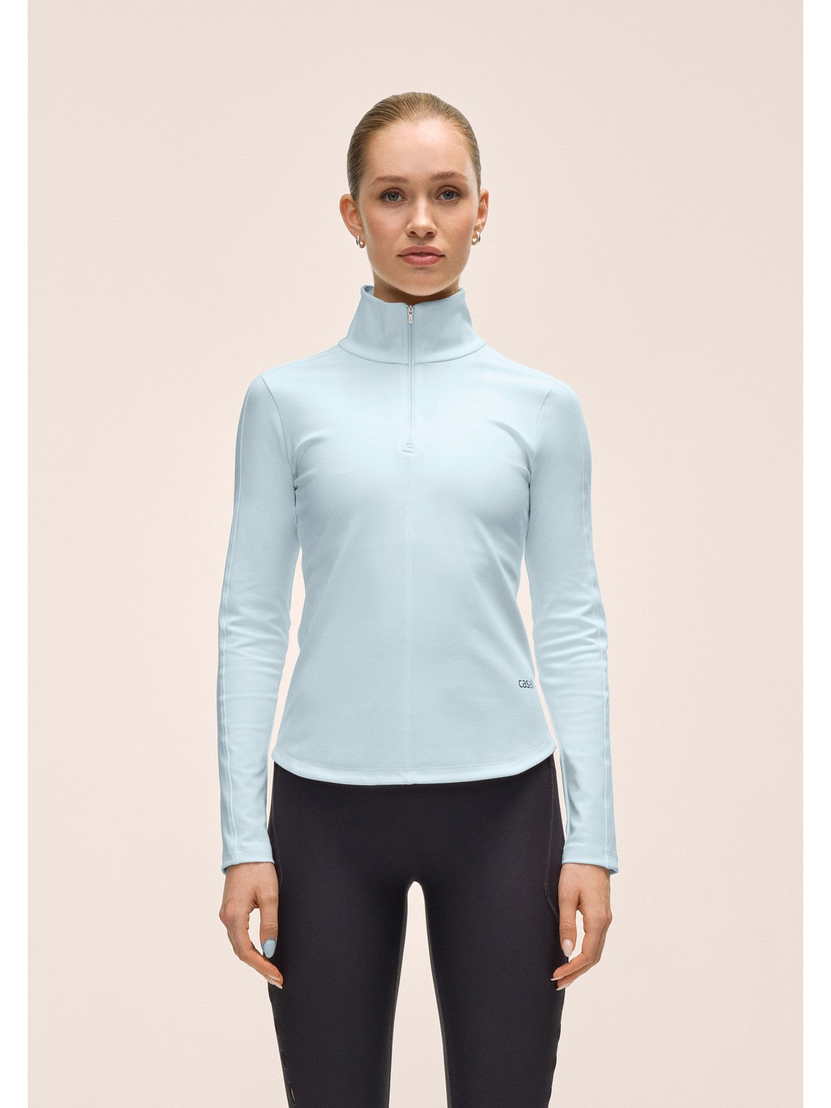 Koszulka damska CASALL Serene Half Zip Long Sleeve kolor niebieski