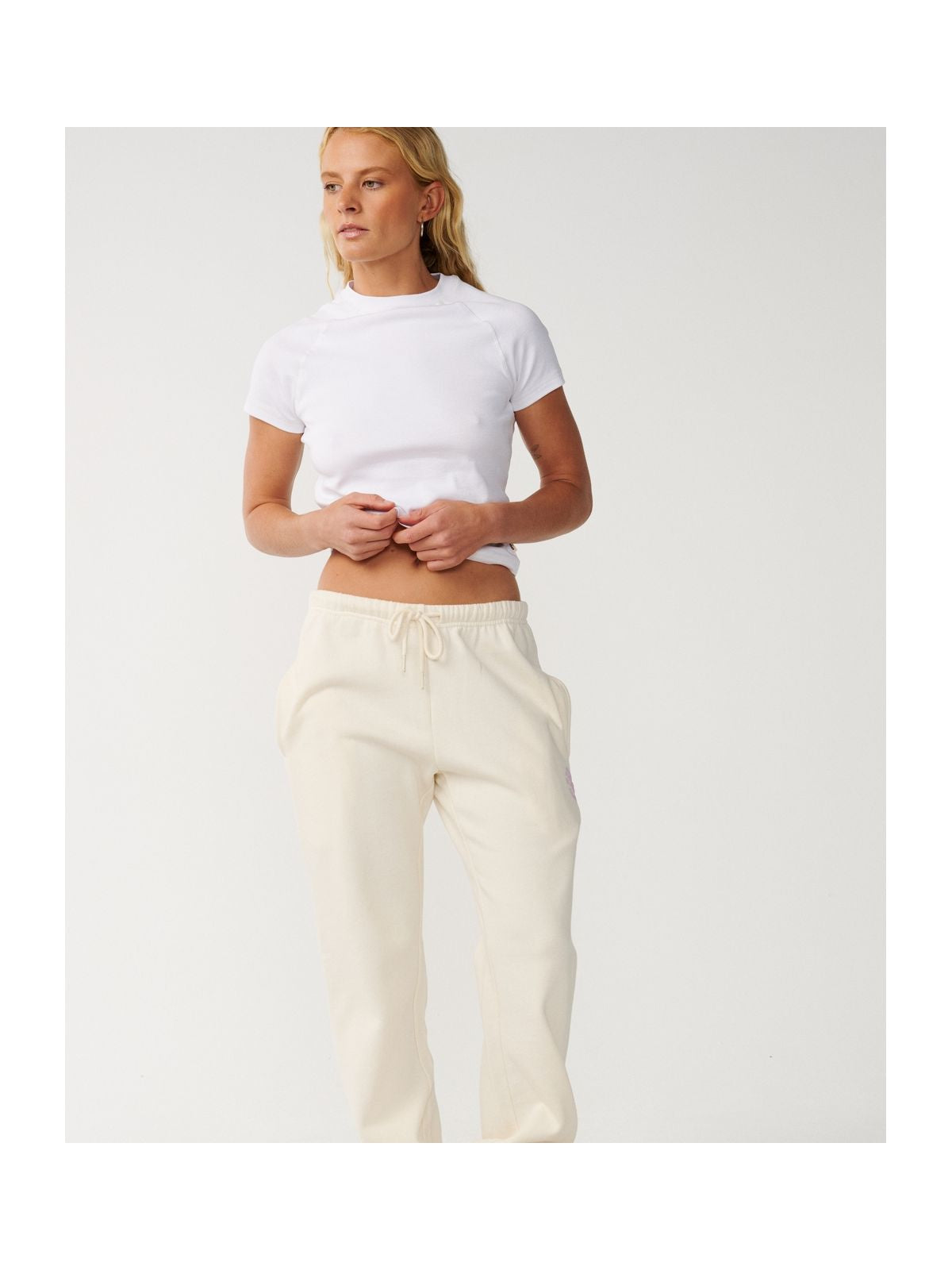 Spodnie damskie RIP CURL Party Wave Track Pant białe