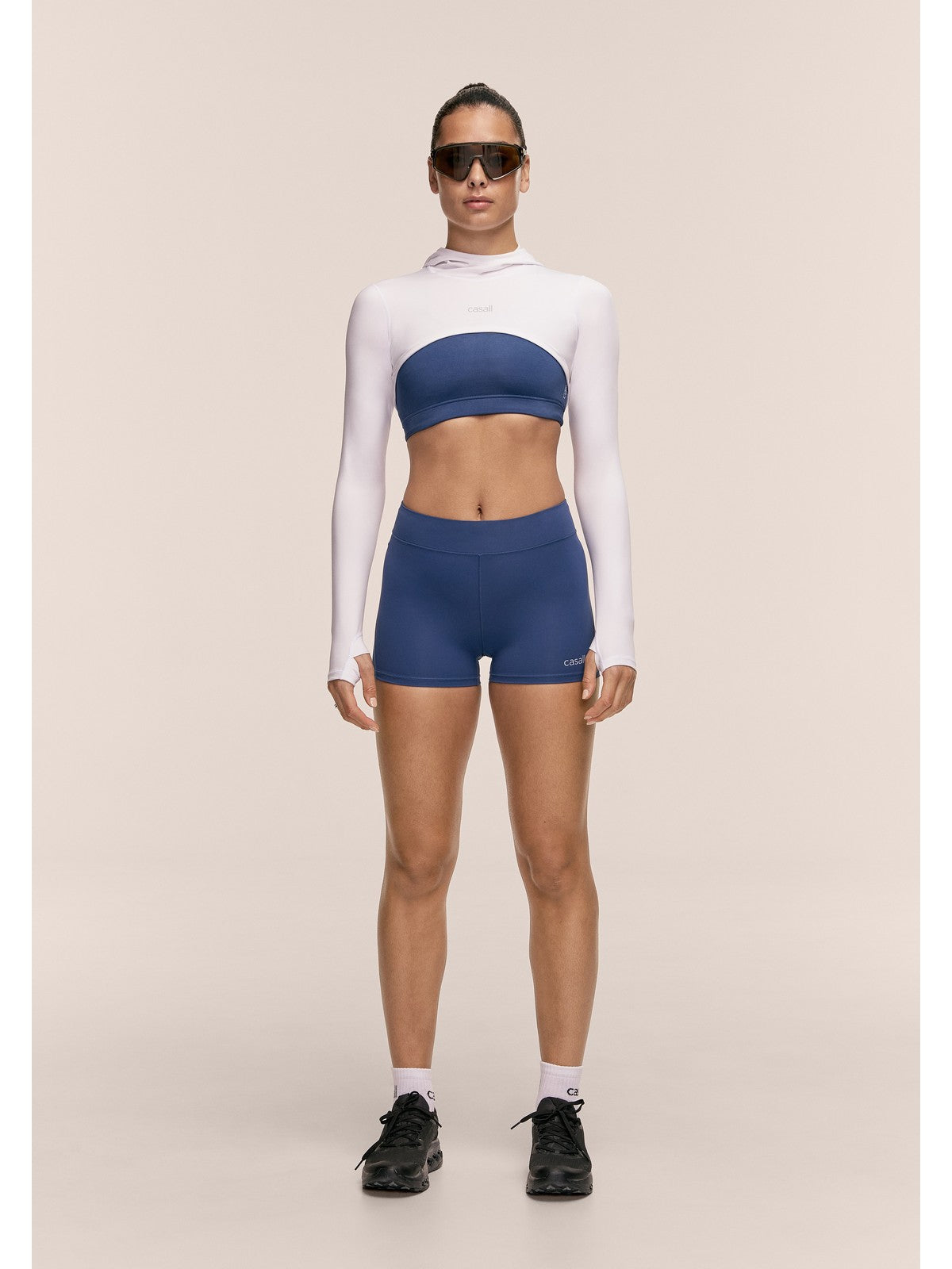 Legginsy treningowe damskie CASALL Performance Running Hot Pants kolor granatowy