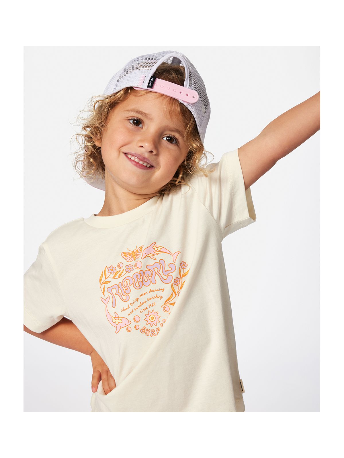 Koszulka RIP CURL Rainbow Logo/Desto Tee-Girl biały