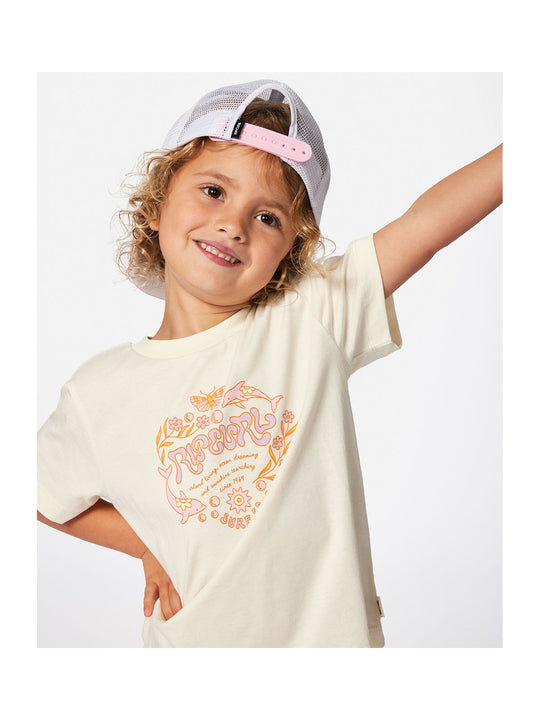 Koszulka RIP CURL Rainbow Logo/Desto Tee-Girl biały
