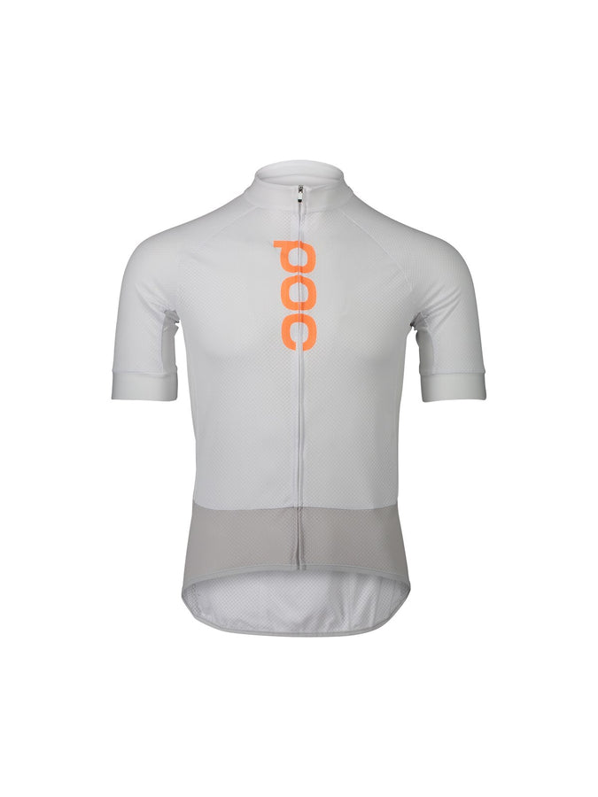 Koszulka rowerowa POC M's ESSENTIAL ROAD LOGO - biały | szary