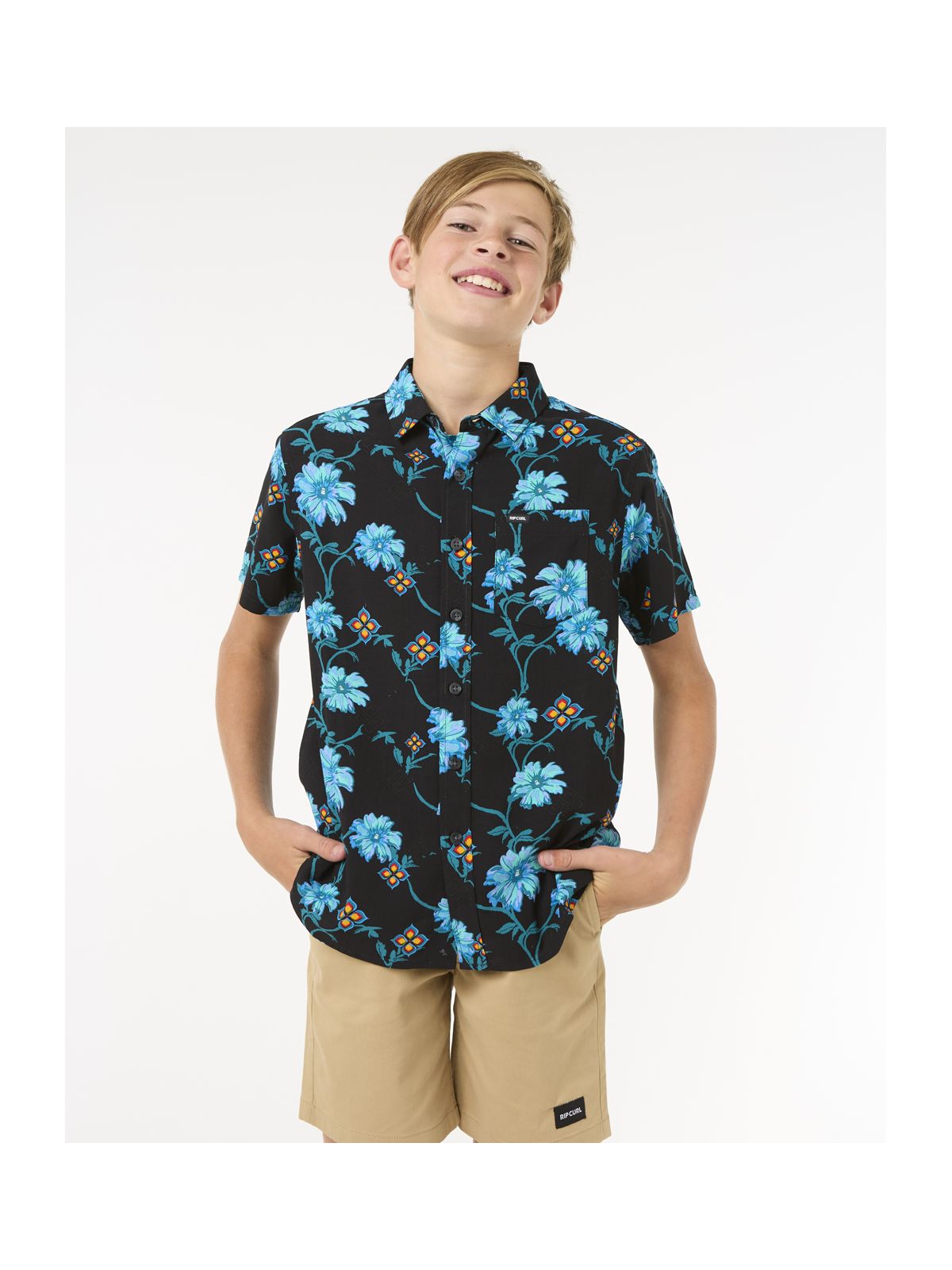 Koszula RIP CURL Surf Revival S/S Shirt-Boy czarny