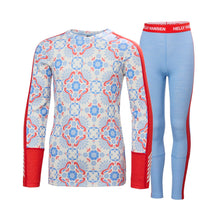 Bielizna termiczna dziecięca HELLY HANSEN JR GRAPHIC LIFA MERINO SET niebieska
