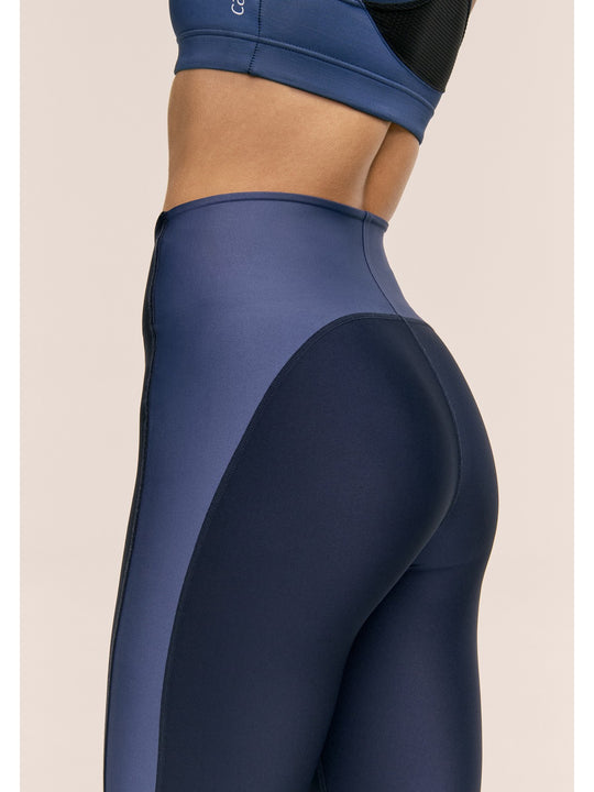 Legginsy treningowe damskie CASALL Shaped Block High Waist Tights kolor granatowy

