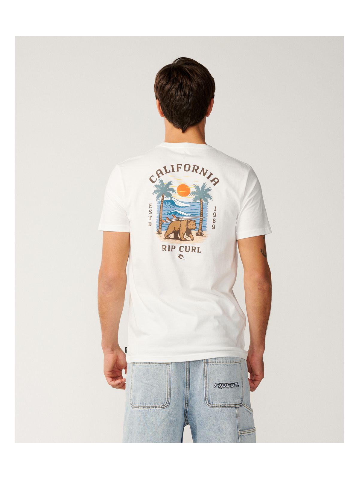 Koszulka męska RIP CURL Desti Animals biała