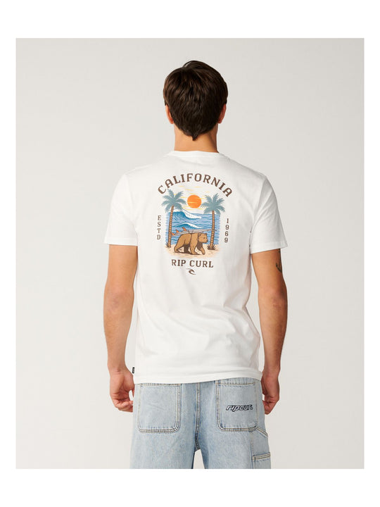 Koszulka męska RIP CURL Desti Animals biała
