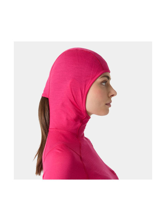 Bielizna termiczna damska HELLY HANSEN W HH DURAWOOL GUIDE HOODIE różowa
