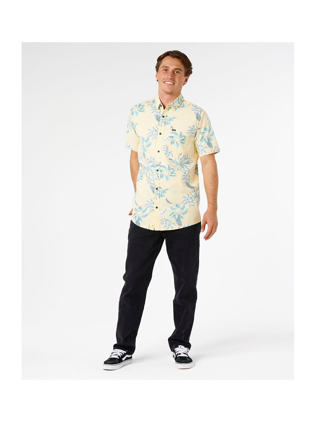 Koszula męska RIP CURL Sessions S/S Shirt żółta