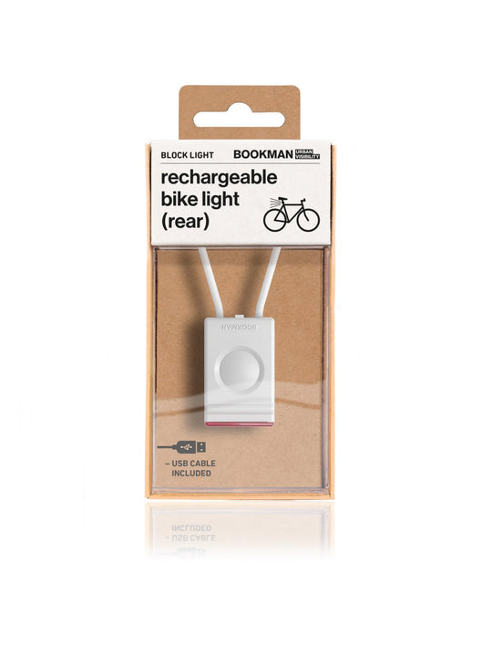 Lampka rowerowa BOOKMAN Block Light Rear 18lm biały
