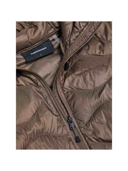 Kurtka damska PEAK PERFORMANCE Helium Down Hood Jacket brązowa
