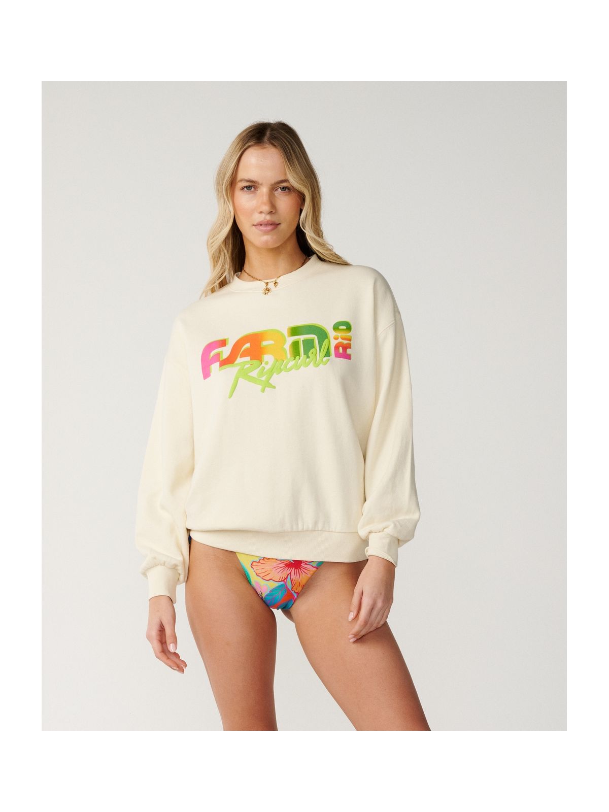 Bluza damska RIP CURL Tropical Groove Oversize Crew żółta