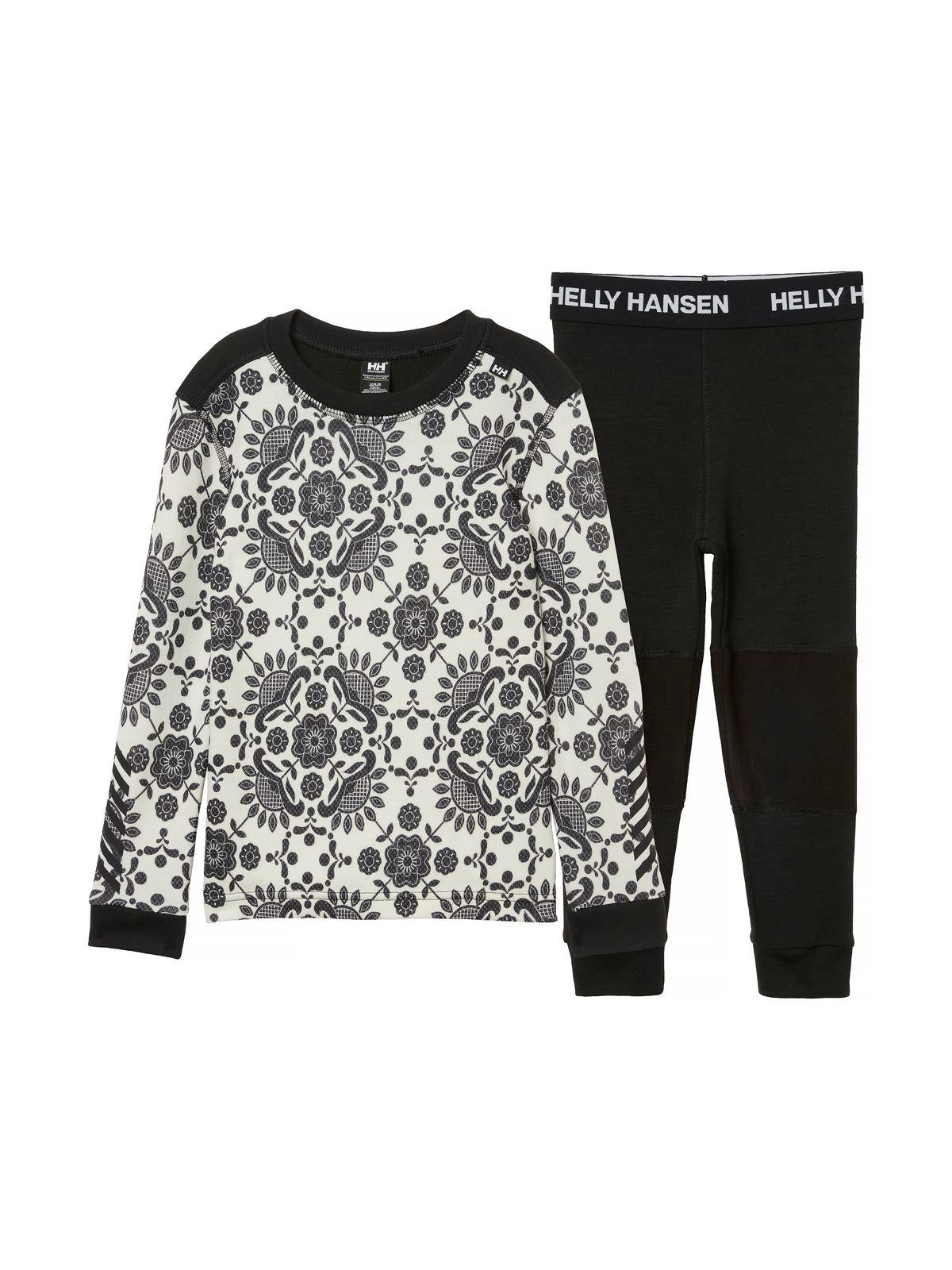 Bielizna termiczna dziecięca HELLY HANSEN K GRAPHIC LIFA MERINO SET czarna