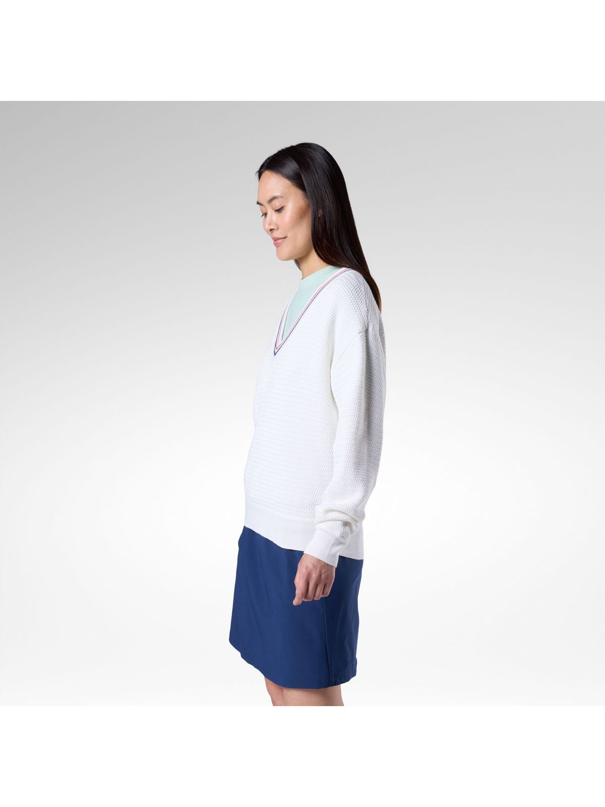 Sweter damski ROSSIGNOL W Knitted V Neck biały