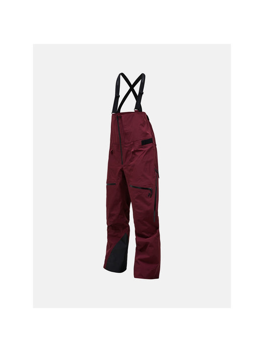 Spodnie narciarskie damskie PEAK PERFORMANCE Ridge Ace HIPE ACE 3L Shell Bib Pants bordowe
