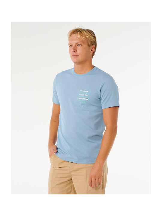 Koszulka męska RIP CURL Vaporcool Search 3 Stacks Tee niebieska
