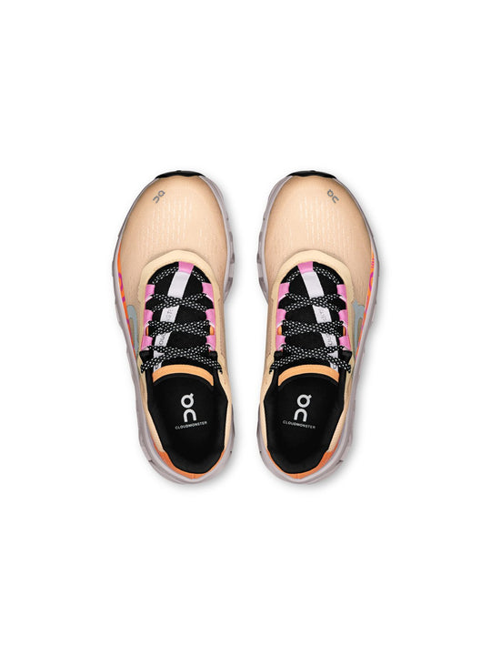 Buty do biegania damskie On Cloudmonster beżowo/pomarańczowe
