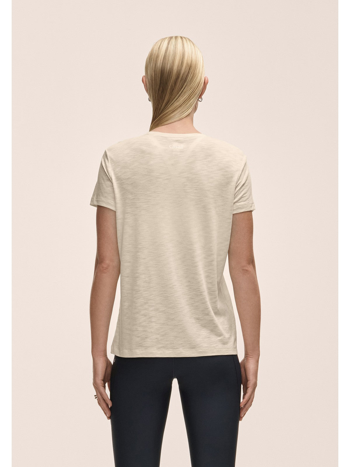 Koszulka treningowa damska CASALL Soft Texture Tee kolor beżowy