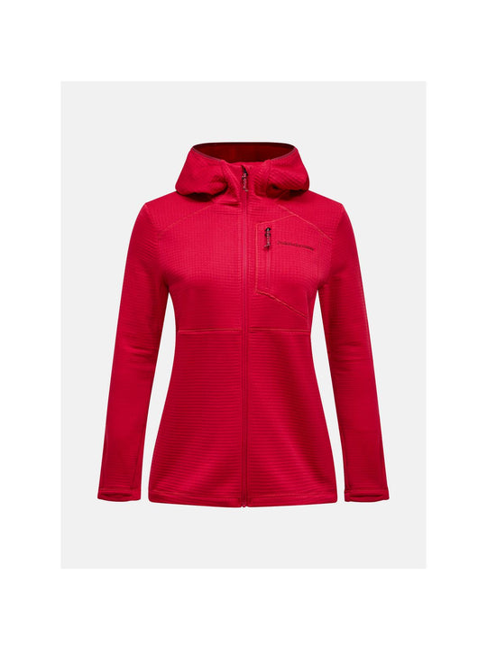 Bluza PEAK PERFORMANCE W Trail Polartec Zip Hood bordowy
