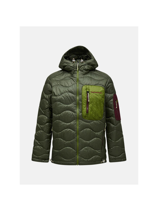 Kurtka puchowa męska PEAK PERFORMANCE Helium Utility Down Hood Jacket zielona
