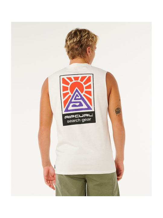 Koszulka męska RIP CURL Search Dawn Muscle biała
