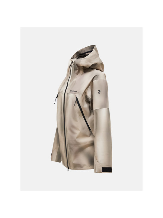 Kurtka narciarska damska PEAK PERFORMANCE Edge HIPE 3L AOP Shell Jacket beżowa
