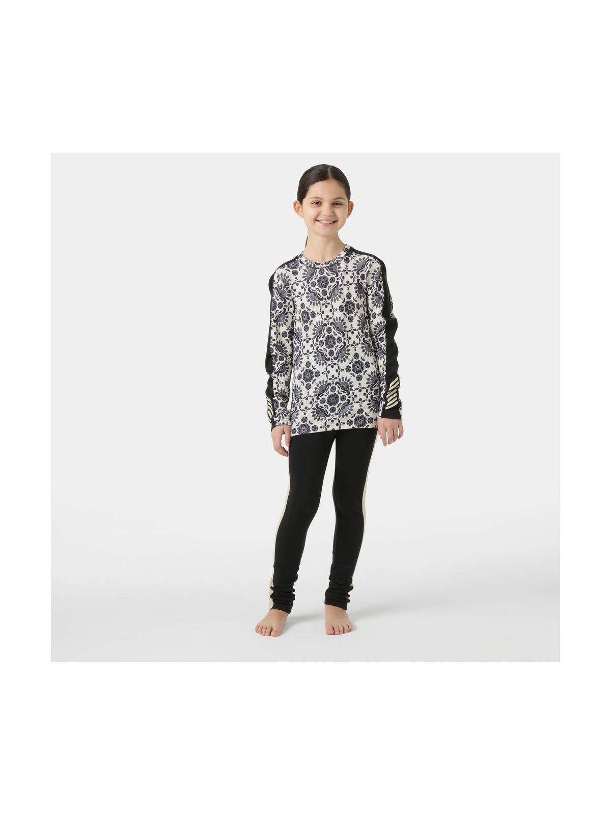 Bielizna termiczna dziecięca HELLY HANSEN JR GRAPHIC LIFA MERINO SET czarna