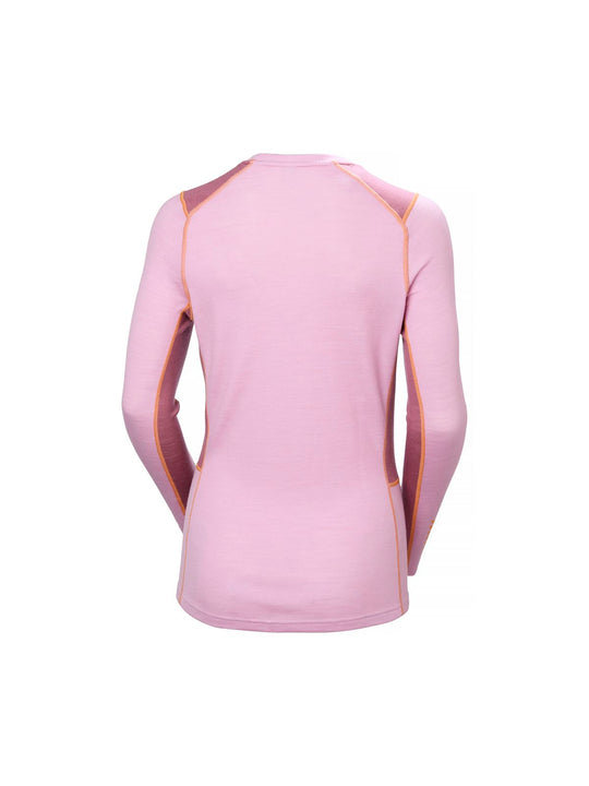 Bielizna termiczna damska HELLY HANSEN W LIFA MERINO MIDWEIGHT CREW różowa
