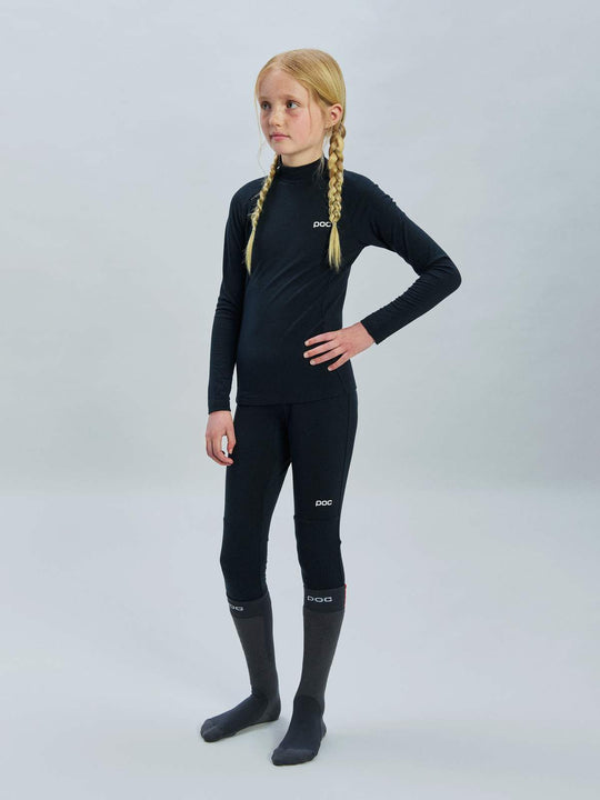 Legginsy narciarskie dla dzieci POC Y's Layer Merino 3/4 Tights czarny
