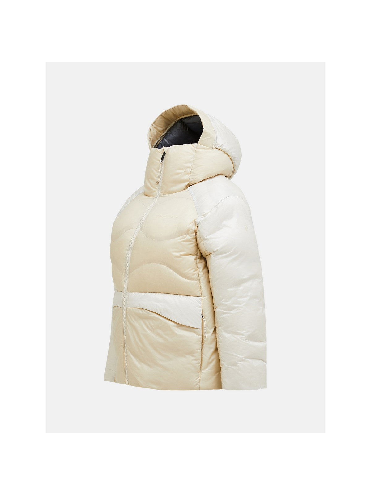 Kurtka PEAK PERFORMANCE W Helium Diamond Fuse Down Hood piaskowy