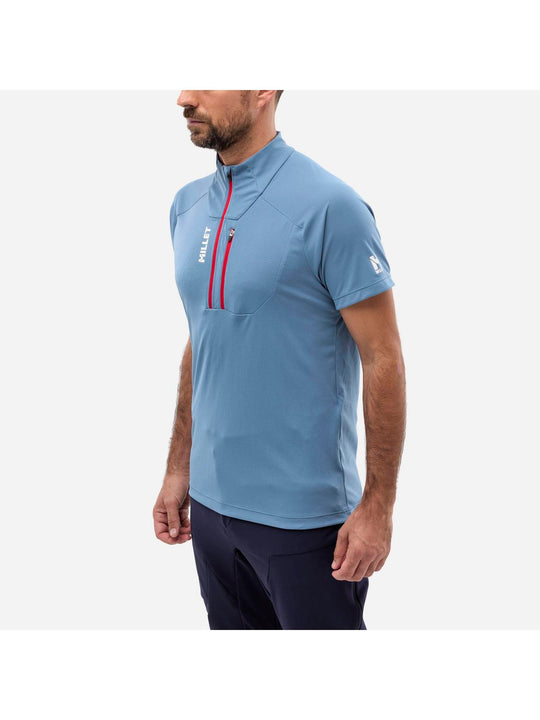 Koszulka MILLET KAMET TS ZIP SS M niebieski - Adventure Sports
