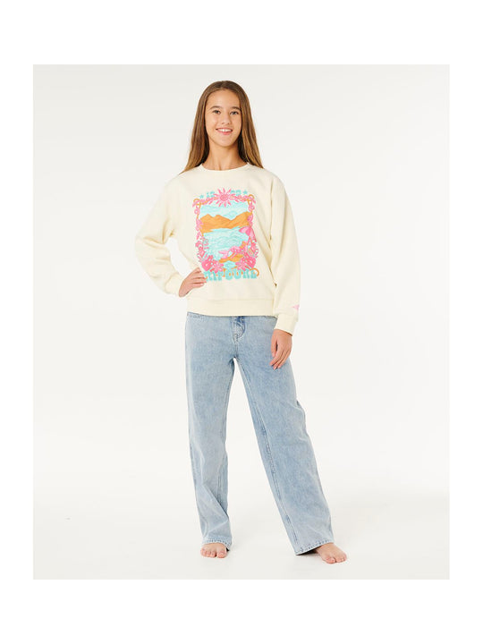 Bluza dziewczęca RIP CURL Sunshine Squad Crew-Girl biała

