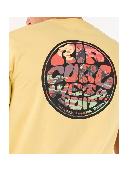 Koszulka męska RIP CURL Wettie Passage Icon Tee żółta
