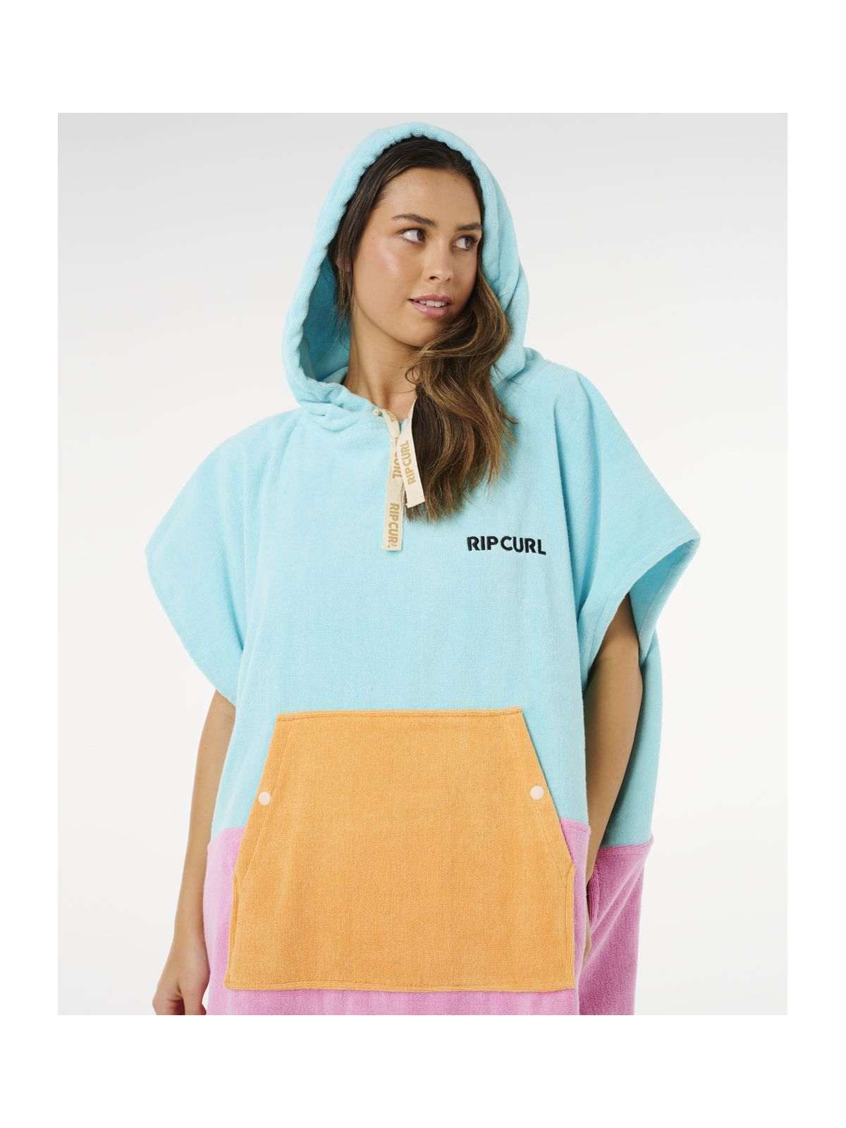 Ponczo damskie RIP CURL Premium Surf Hooded Towel niebieskie
