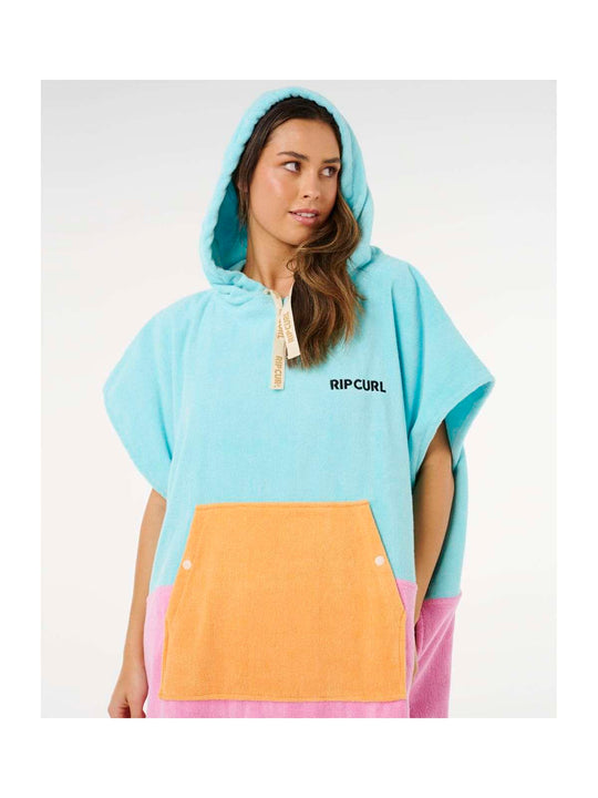 Ponczo damskie RIP CURL Premium Surf Hooded Towel niebieskie
