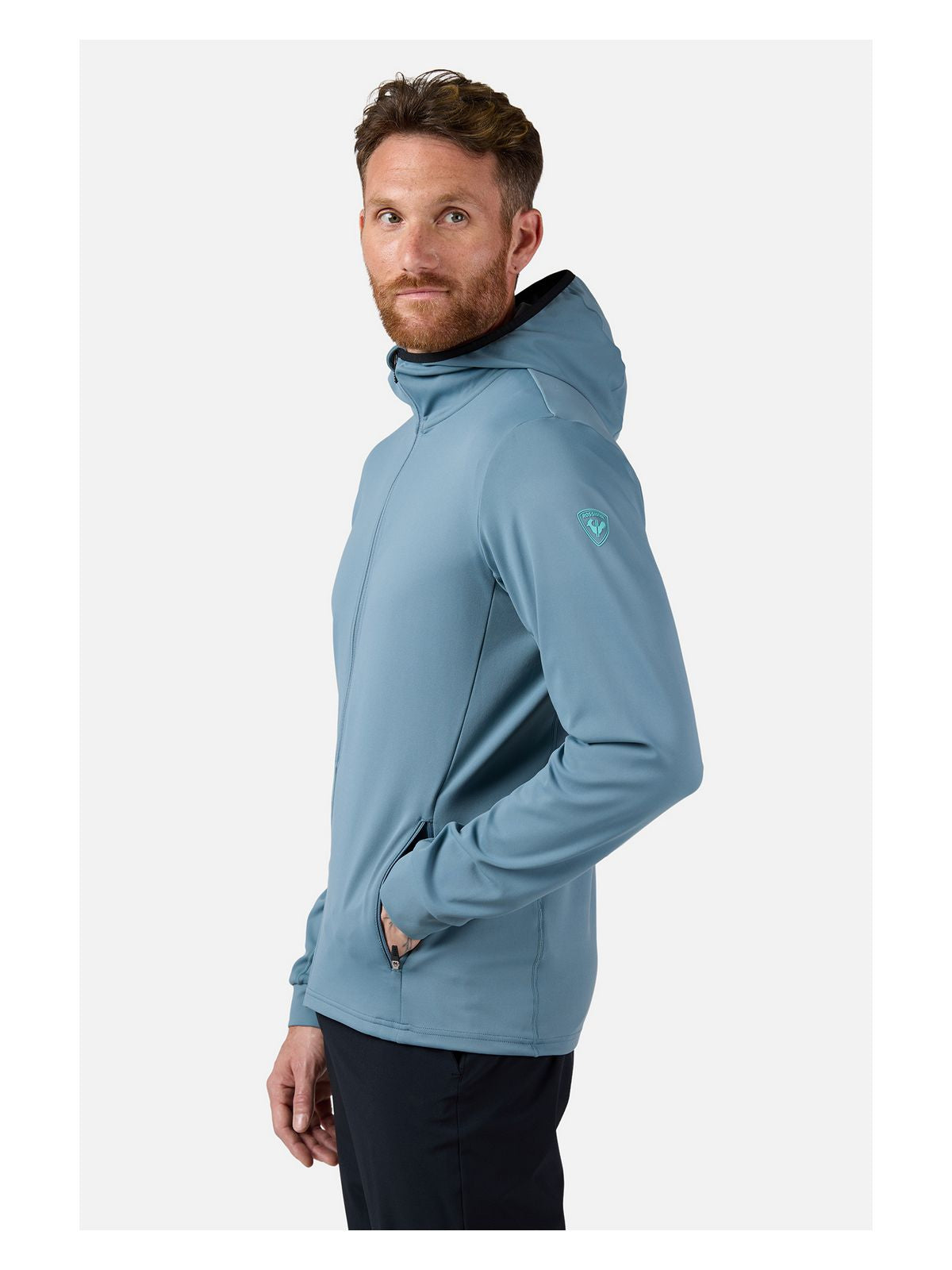 Bluza męska ROSSIGNOL Mid Layer Thin Fz niebieska - Adventure Sports