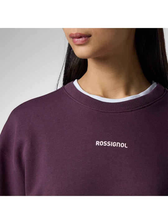 Bluza damska ROSSIGNOL W Presset Cn Relax Sweatshirt bordowa

