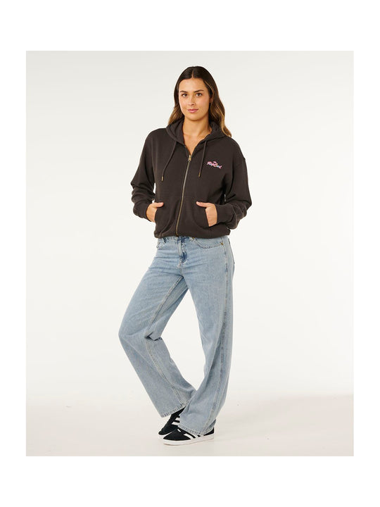 Bluza damska RIP CURL Lay Day Relaxed Zip Through czarna
