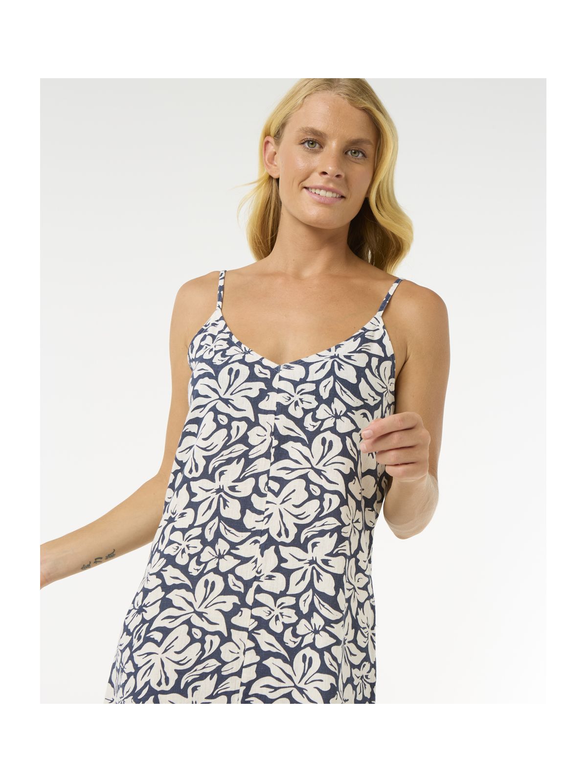 Sukienka na ramiączka RIP CURL Las Dalias Mini Dress granatowo biała