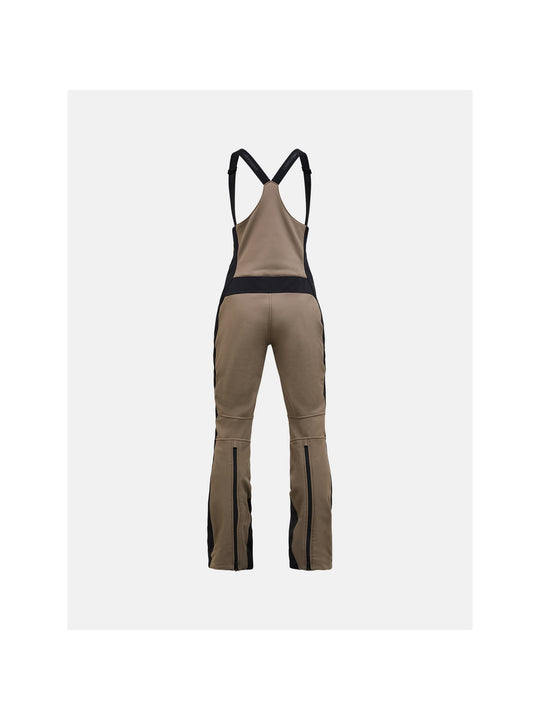 Spodnie narciarskie damskie PEAK PERFORMANCE Stretch Softshell Bib Ski Pants brązowe
