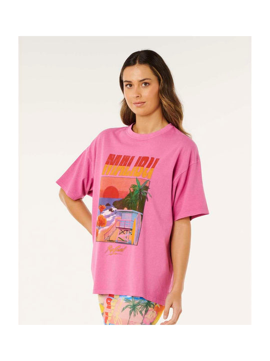 Koszulka damska RIP CURL Hayley O Heritage Tee różowa
