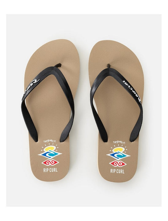 Japonki plażowe męskie RIP CURL Icons Of Surf Bloom Open Toe beżowe
