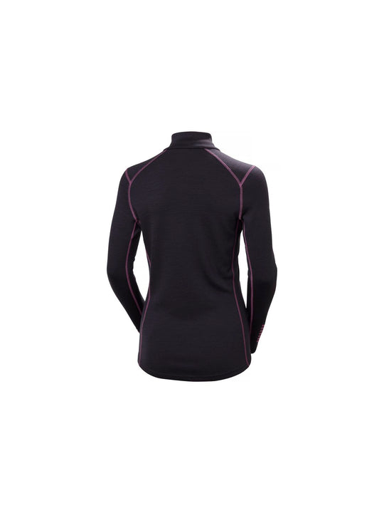 Koszulka damska HELLY HANSEN W Lifa Merino Midweight Graphic 1/2 Zip kolor czarny
