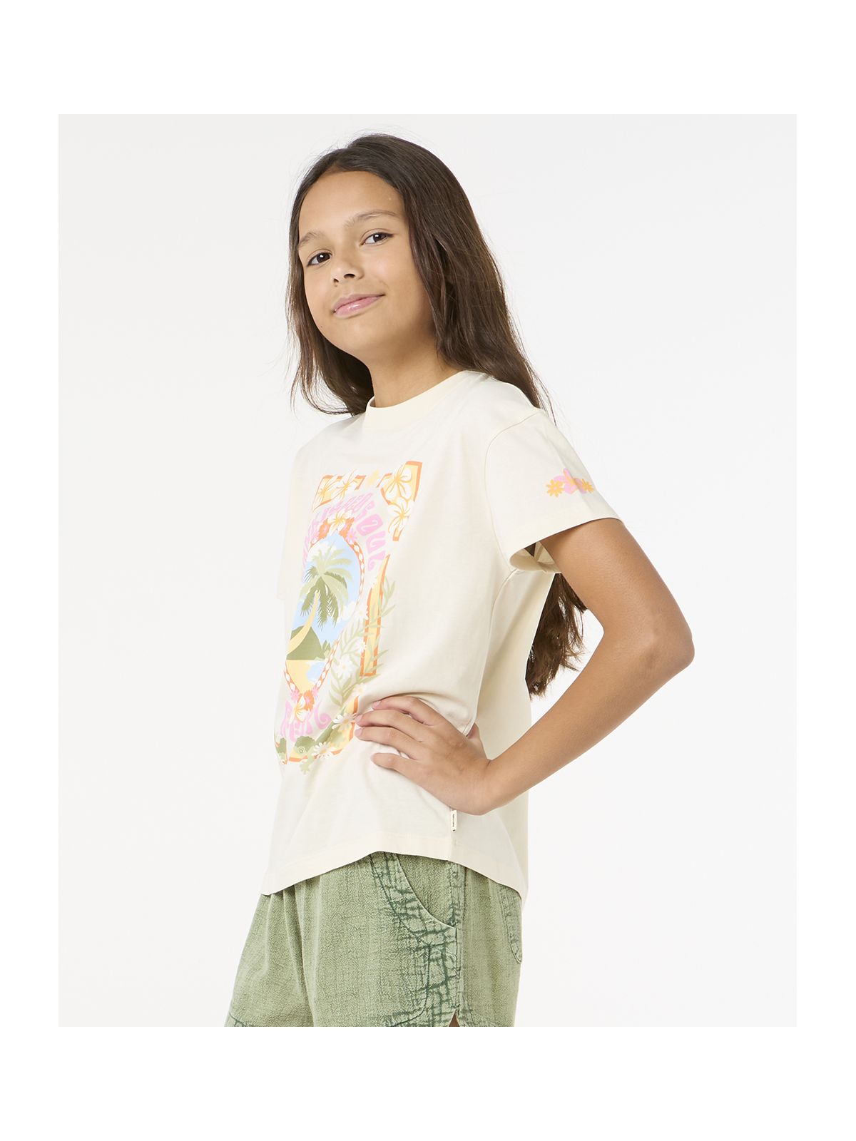 Koszulka RIP CURL Island Bliss Art Tee - Girl biały